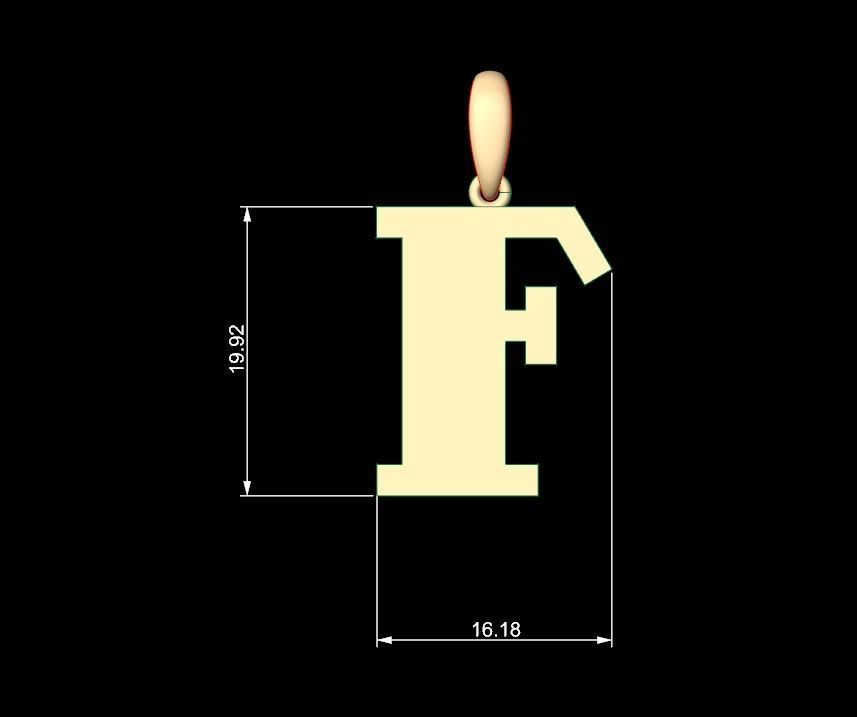 Initial Letters Pendant FansyPants F 3D print model_4