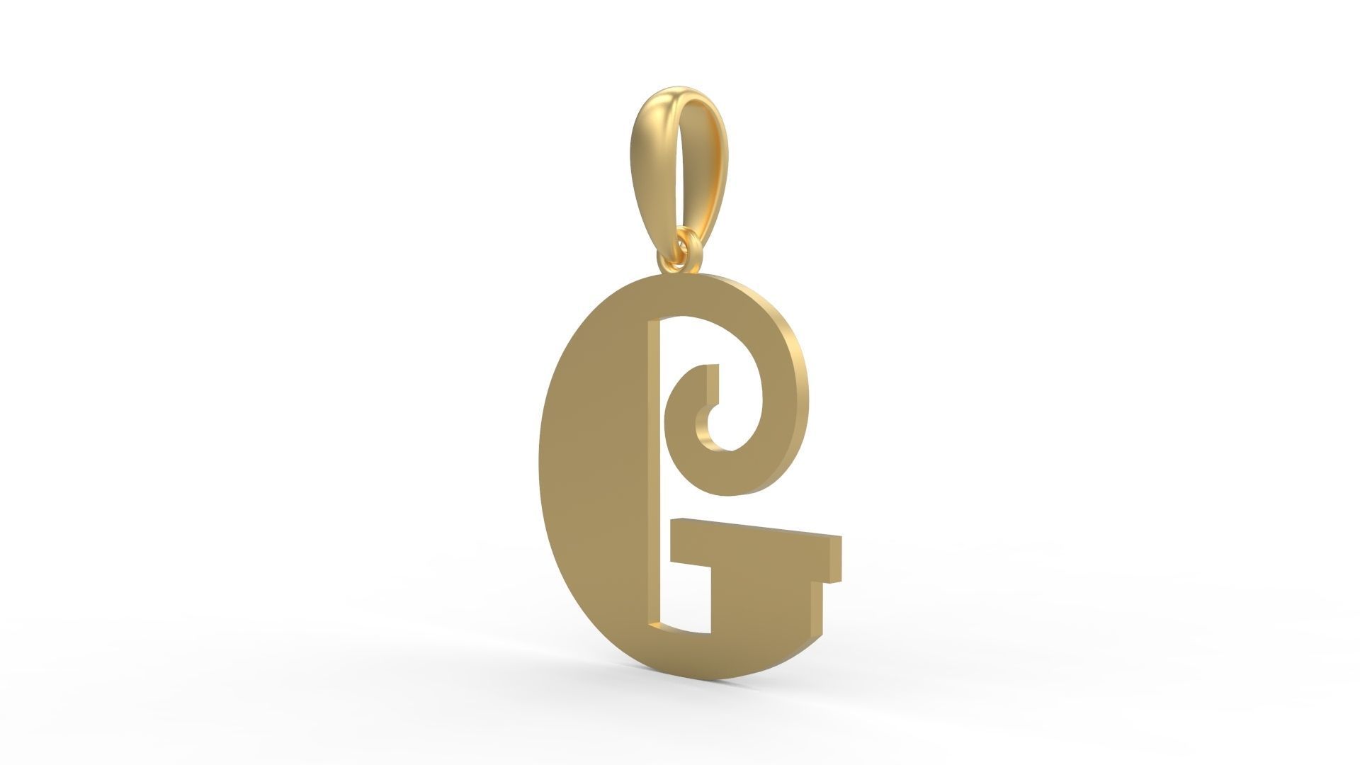 Initial Letters Pendant FansyPants G 3D print model_1