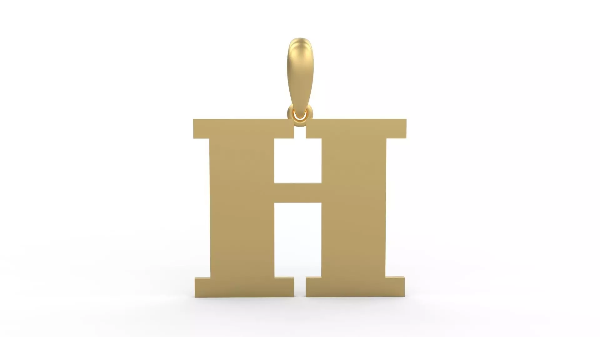 Initial Letters Pendant FansyPants H 3D print model_0