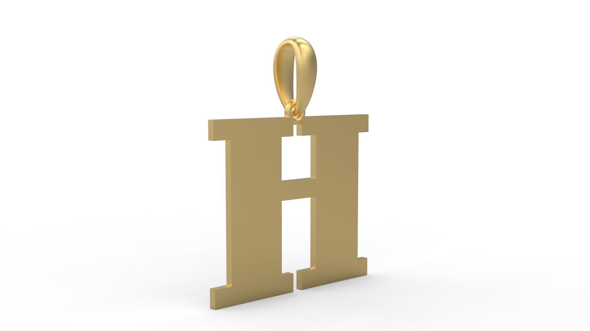 Initial Letters Pendant FansyPants H 3D print model_3