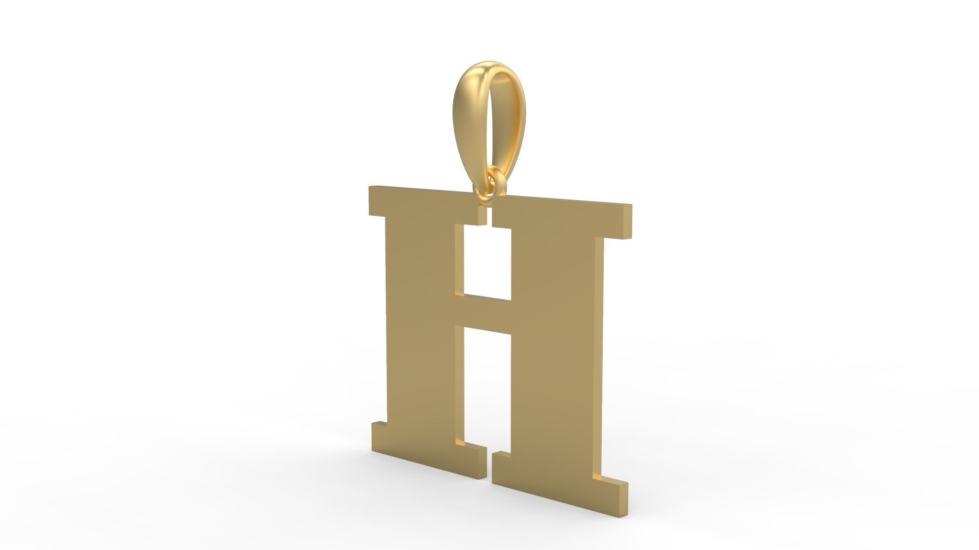 Initial Letters Pendant FansyPants H 3D print model_1