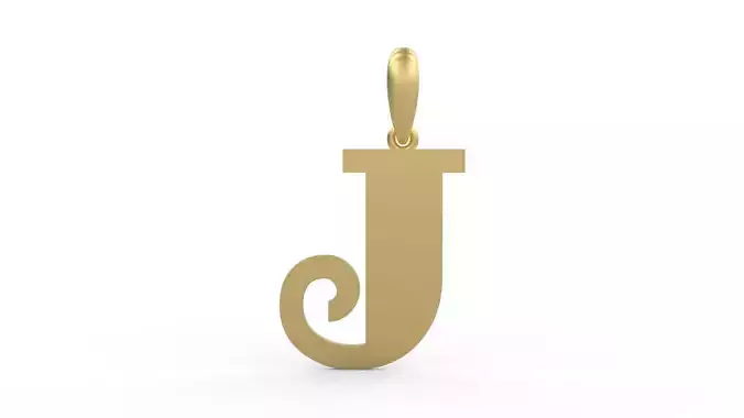 Initial Letters Pendant FansyPants J 3D print model