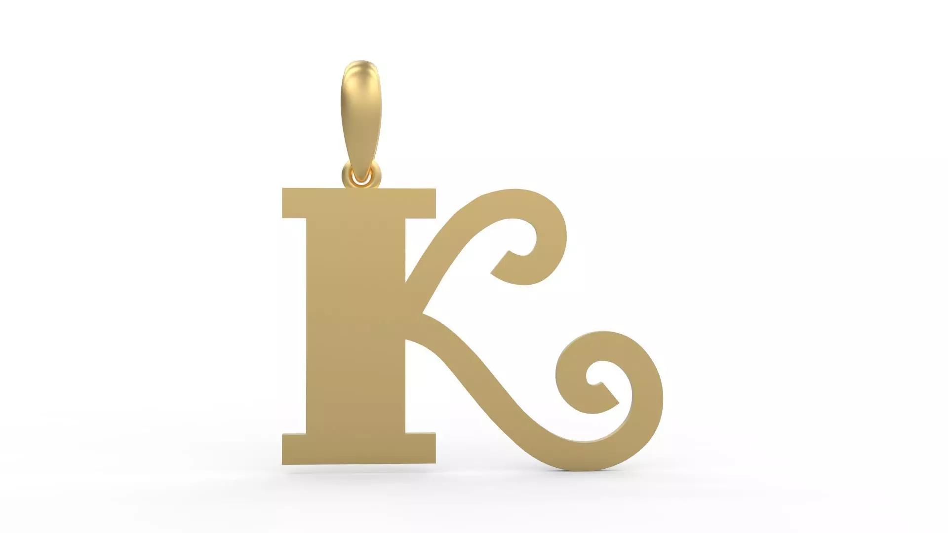 Initial Letters Pendant FansyPants K 3D print model_0