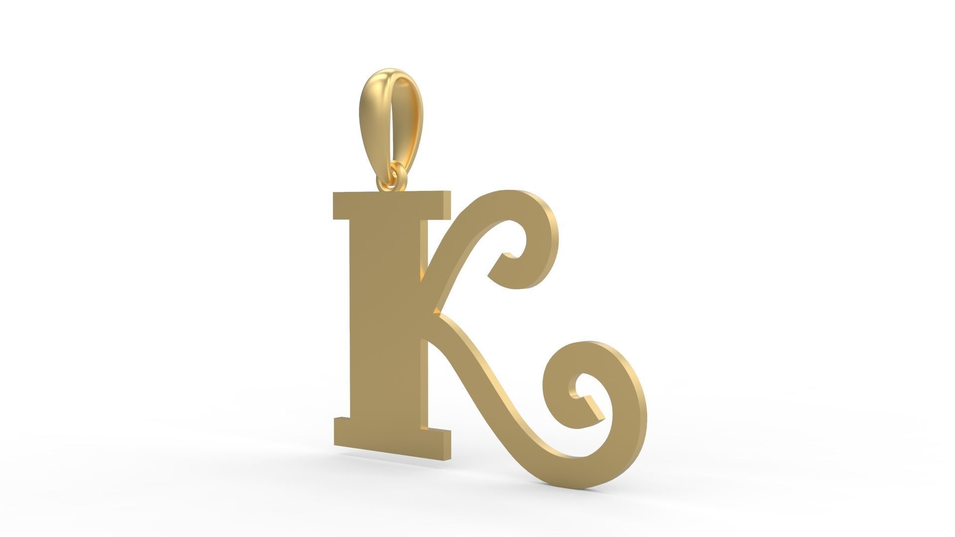 Initial Letters Pendant FansyPants K 3D print model_1