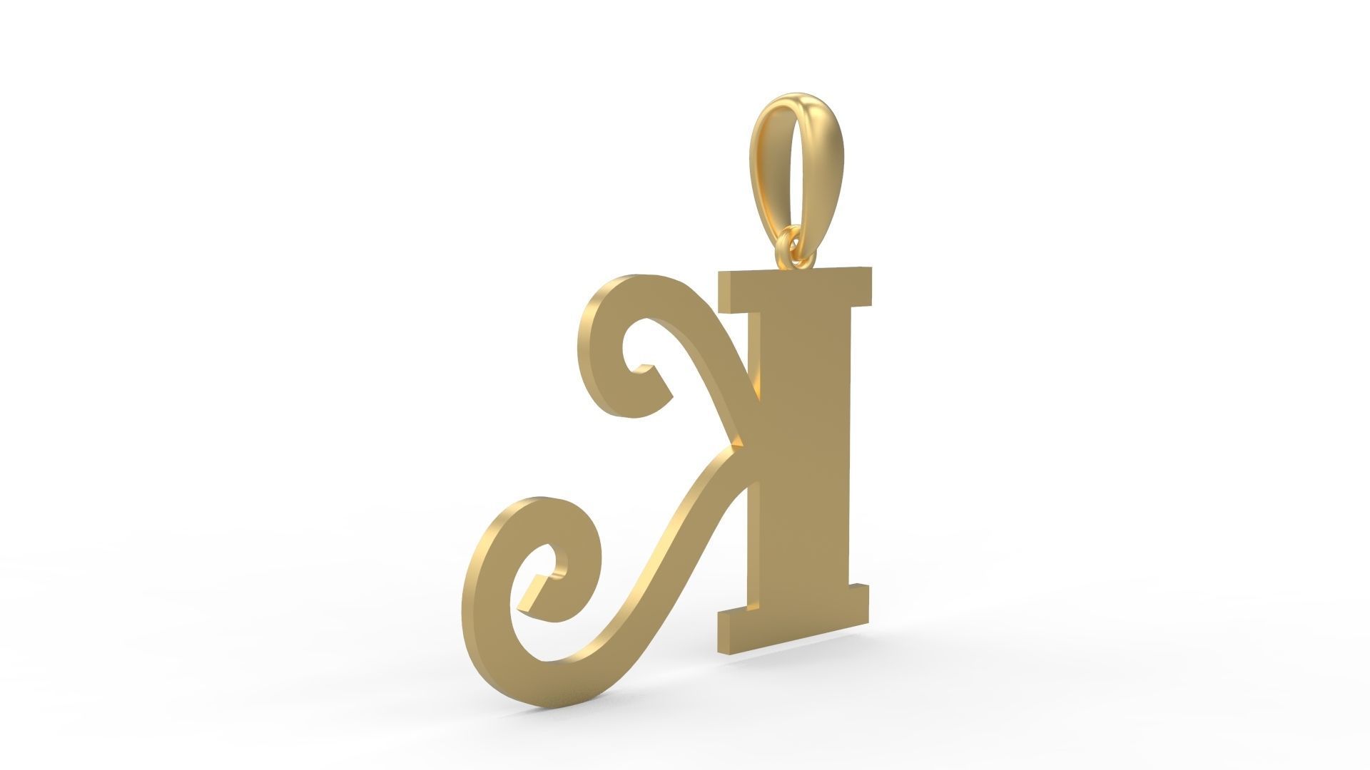 Initial Letters Pendant FansyPants K 3D print model_3