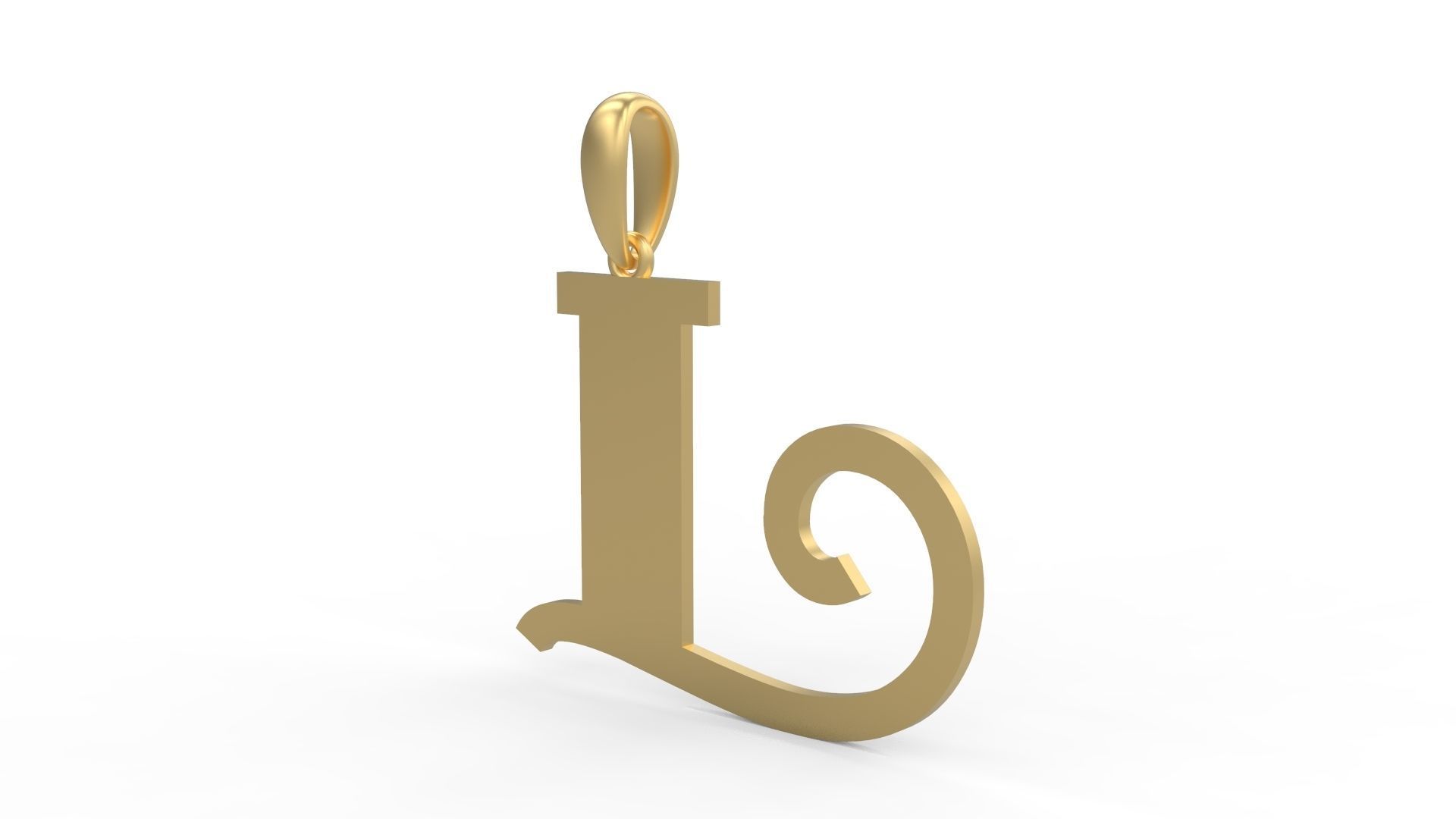 Initial Letters Pendant FansyPants L 3D print model_1