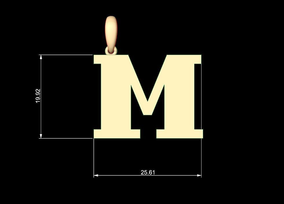 Initial Letters Pendant FansyPants M 3D print model_4