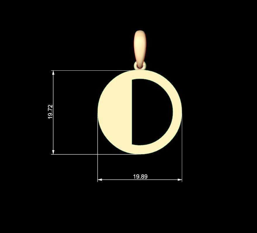 Initial Letters Pendant FansyPants O 3D print model_4