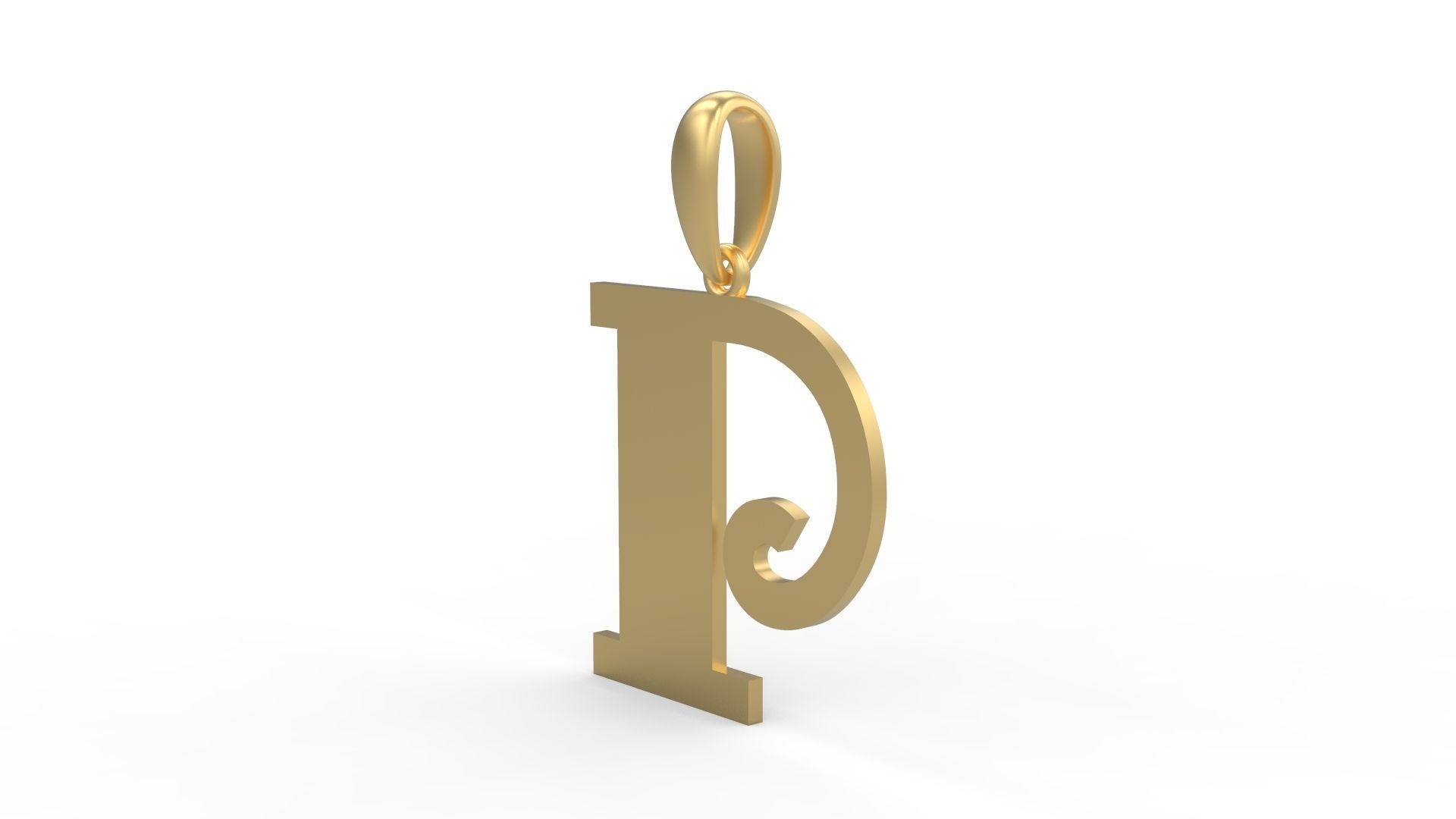 Initial Letters Pendant FansyPants P 3D print model_1