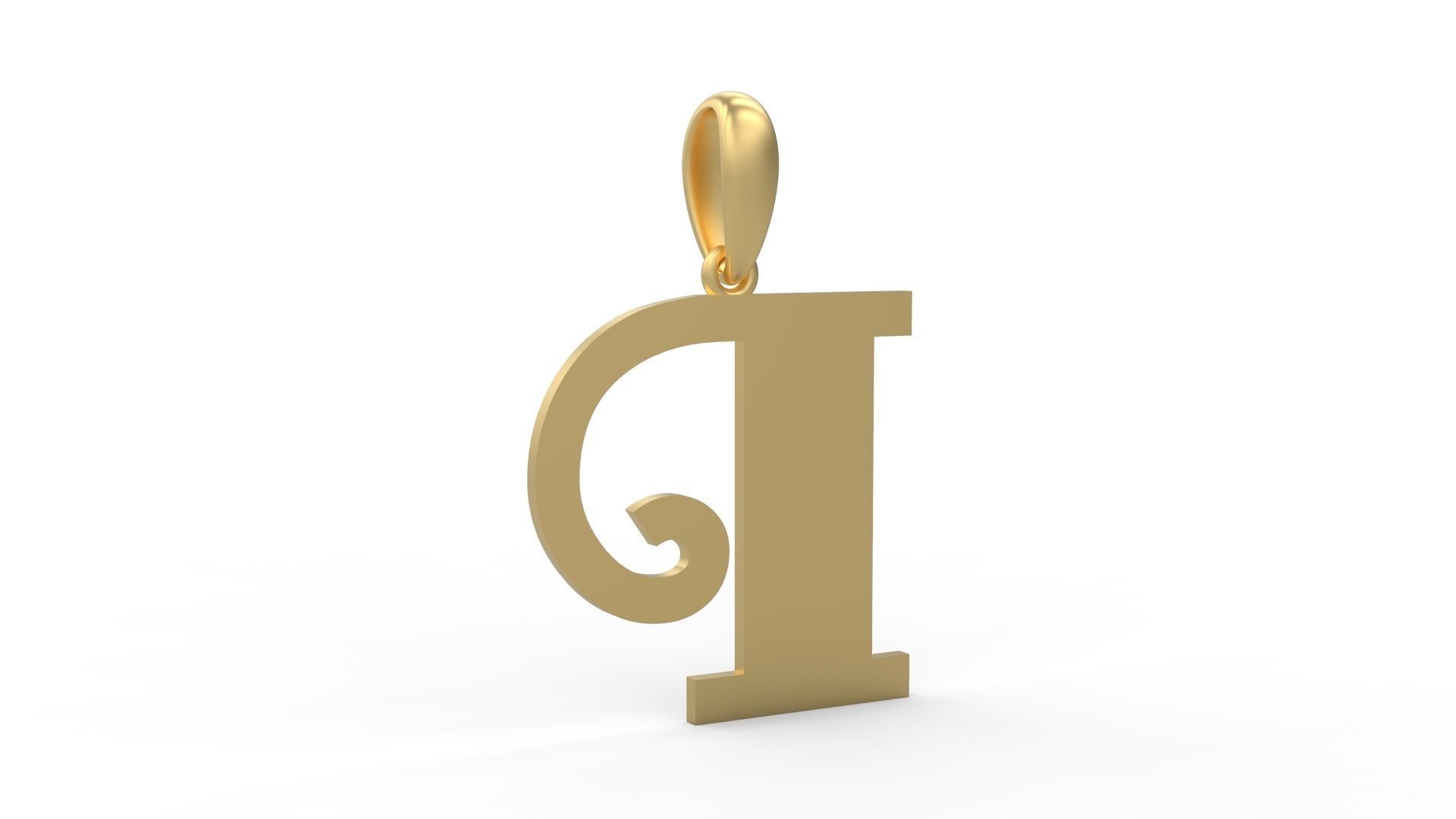 Initial Letters Pendant FansyPants P 3D print model_3
