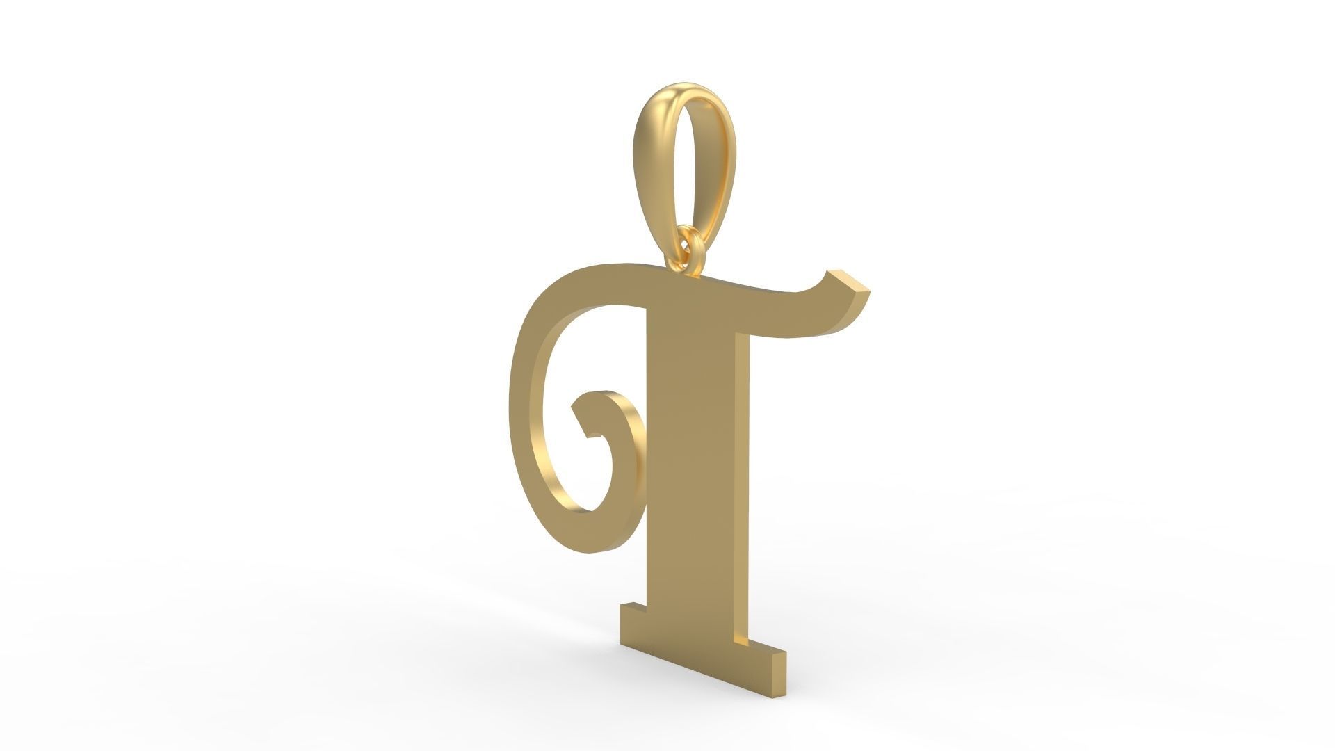 Initial Letters Pendant FansyPants T 3D print model_1