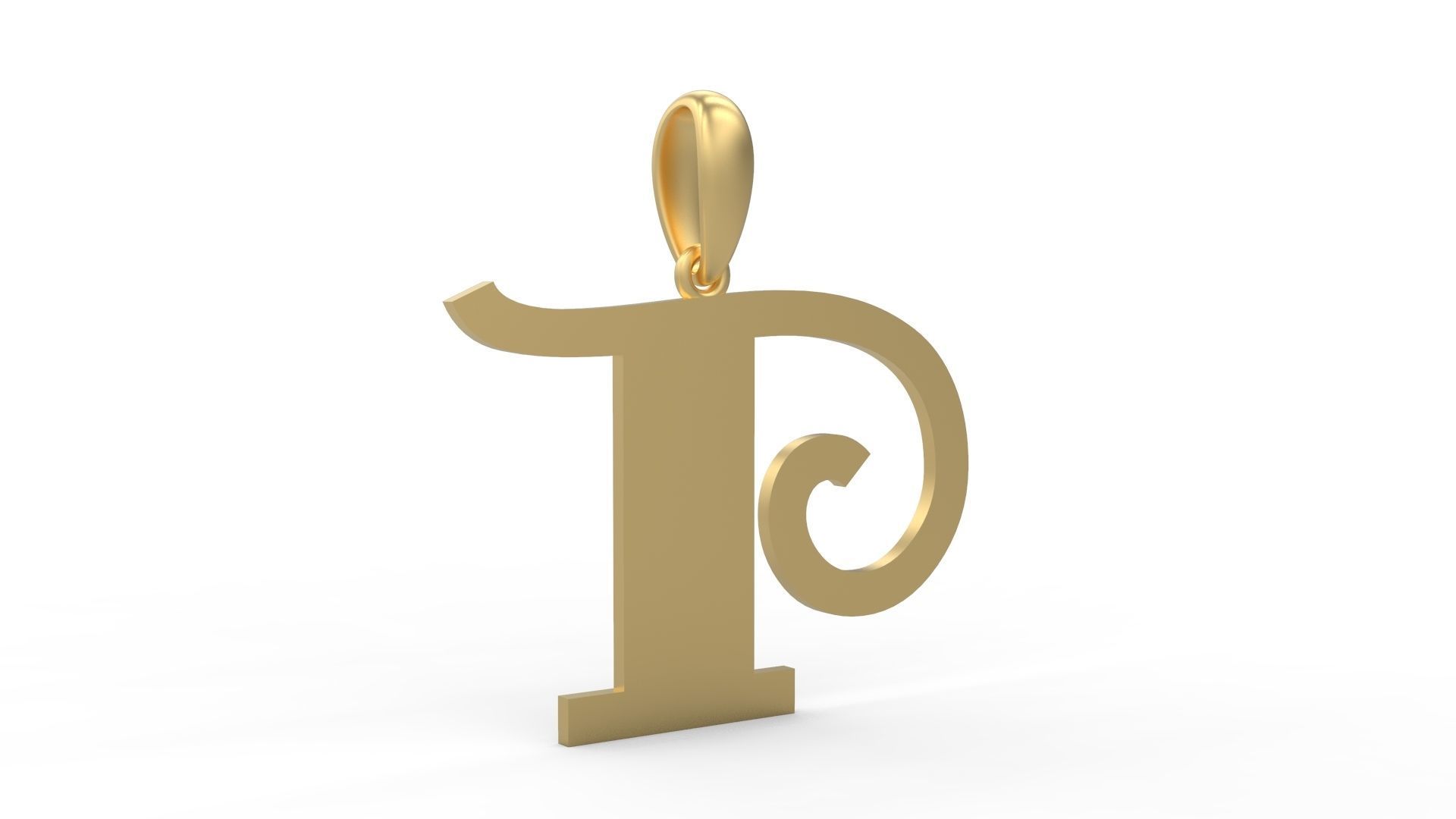 Initial Letters Pendant FansyPants T 3D print model_3