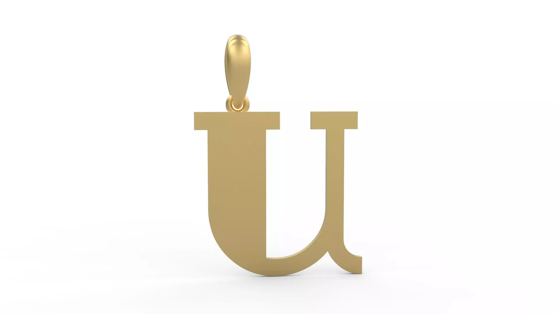 Initial Letters Pendant FansyPants U 3D print model_0
