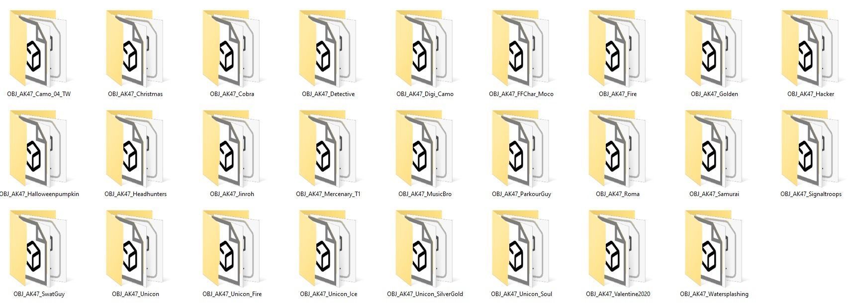 AK47 Rifle Game Weapon 26x 3D model_33