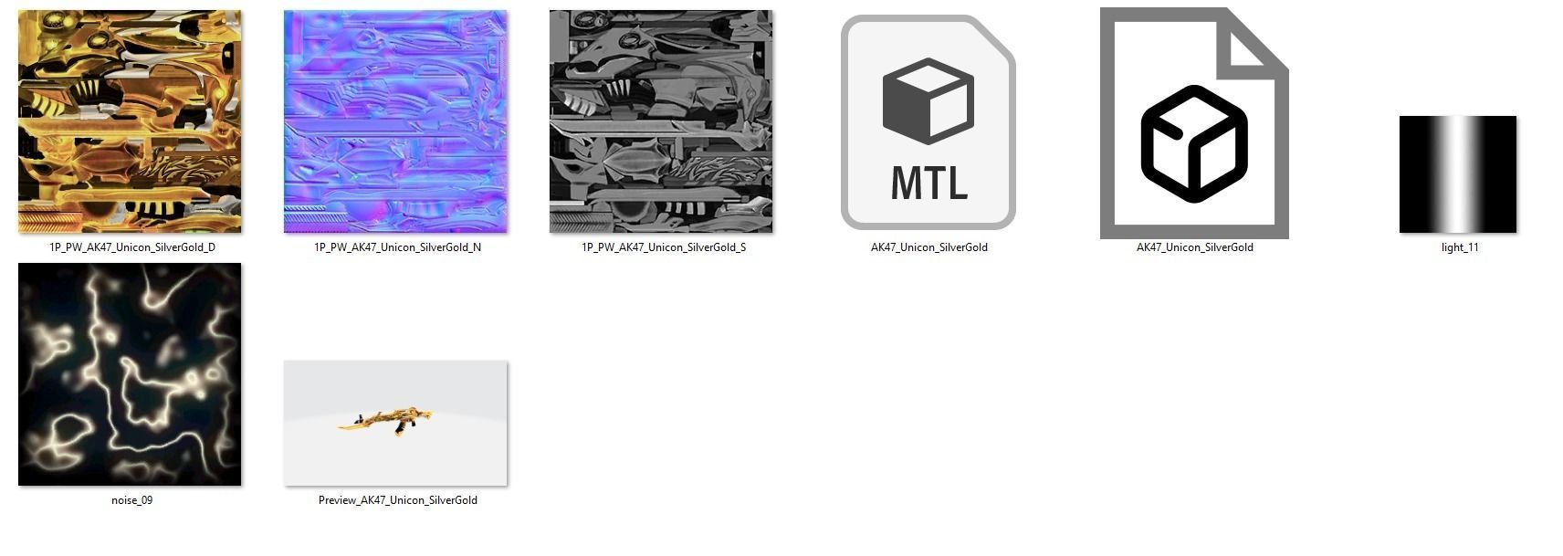 AK47 Rifle Game Weapon 26x 3D model_34