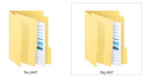 AK47 Rifle Game Weapon 26x 3D model_31