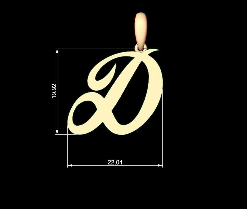 Initial Letters Pendant Painter D 3D print model_4