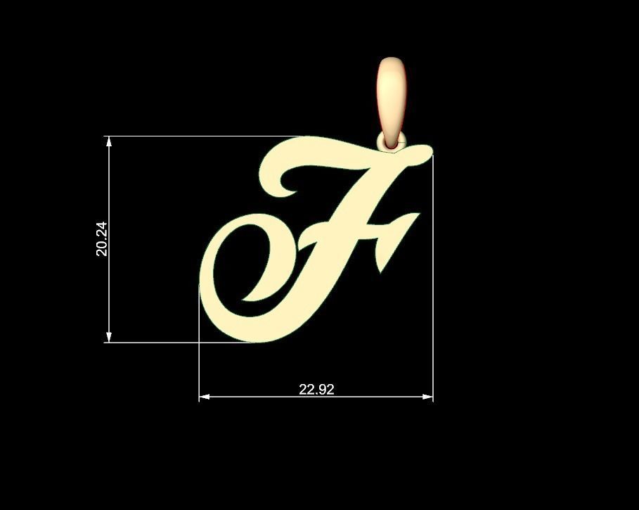 Initial Letters Pendant Painter F 3D print model_4