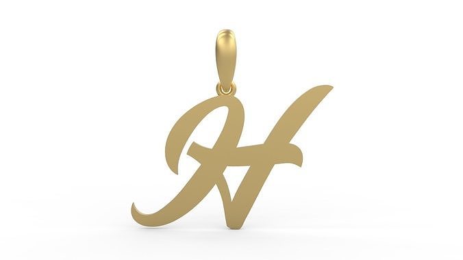 Initial Letters Pendant Painter H 3D print model