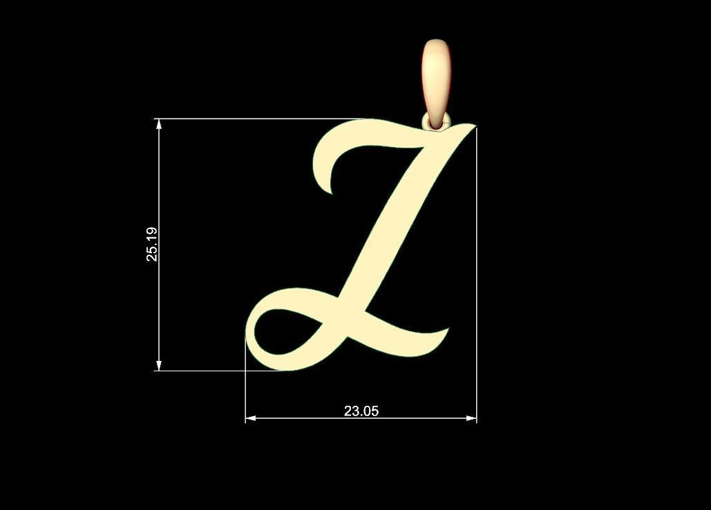 Initial Letters Pendant Painter J 3D print model_4