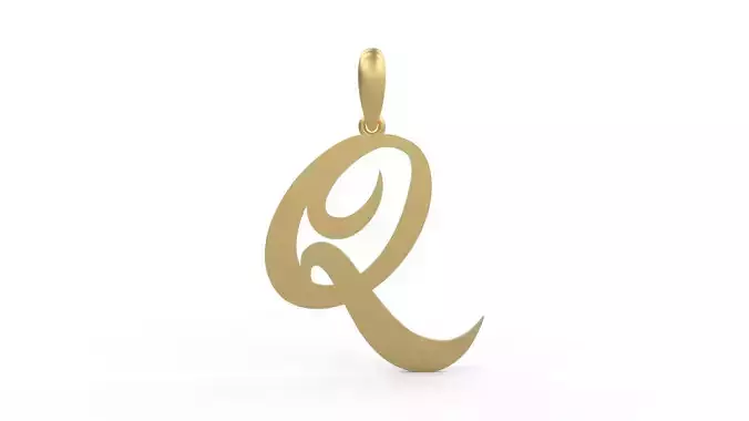 Initial Letters Pendant Painter Q 3D print model