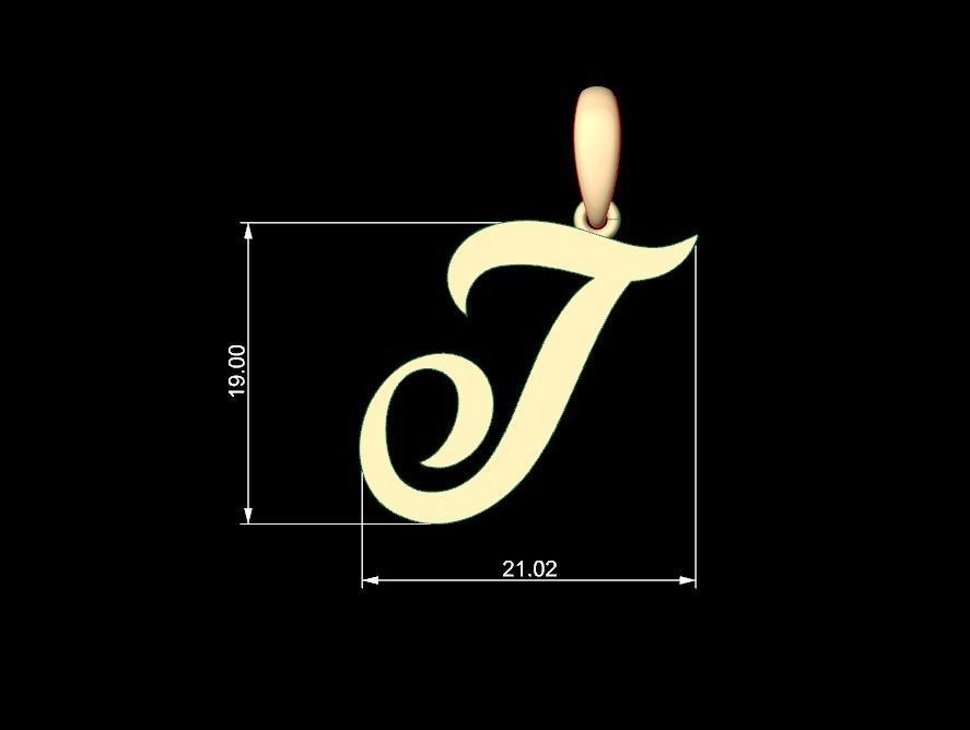 Initial Letters Pendant Painter T 3D print model_4