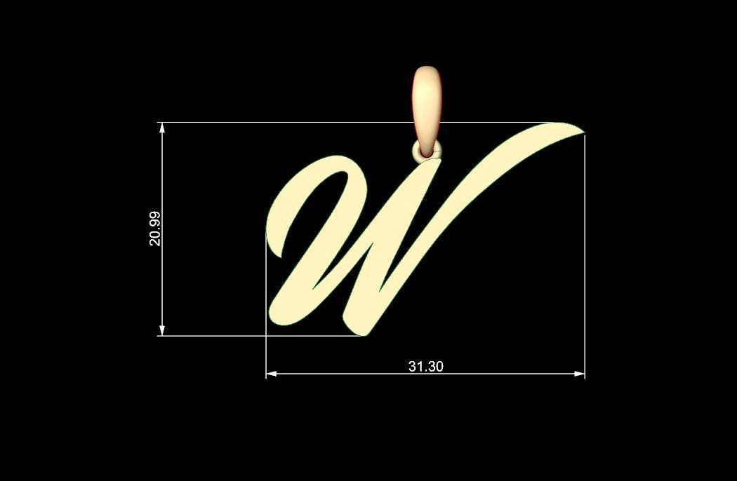 Initial Letters Pendant Painter W 3D print model_4