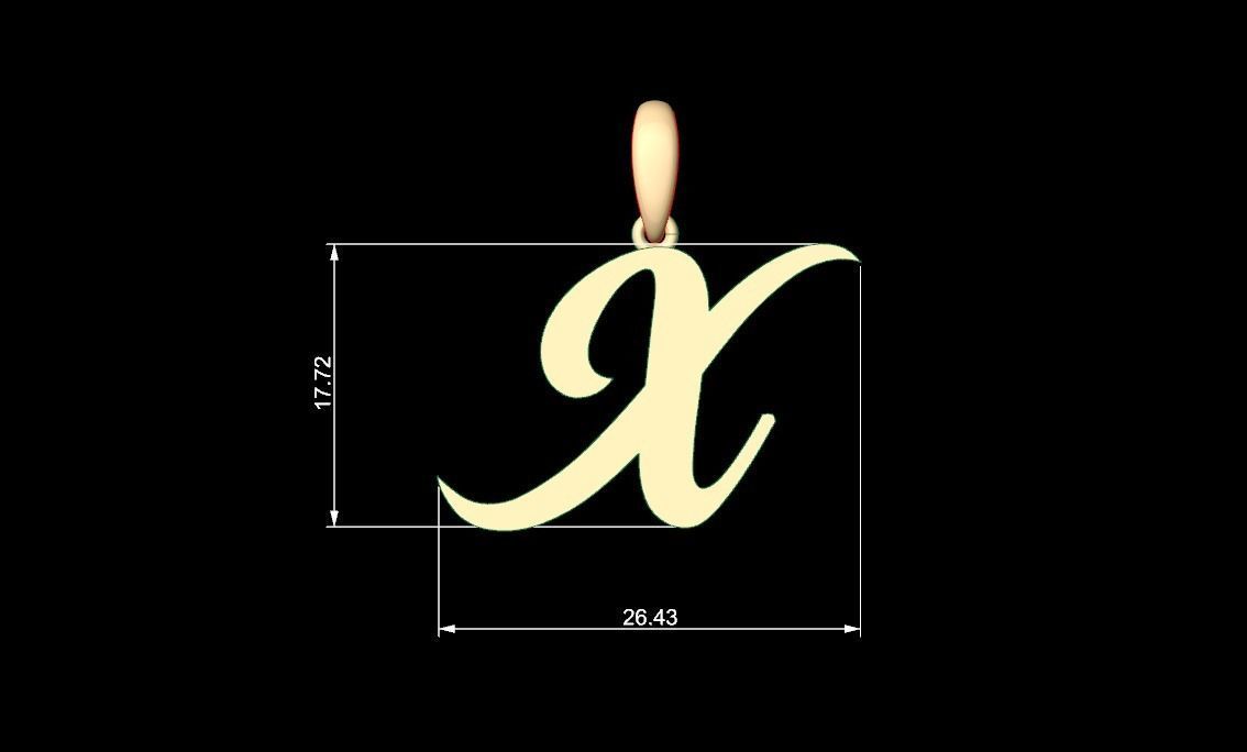 Initial Letters Pendant Painter X 3D print model_4