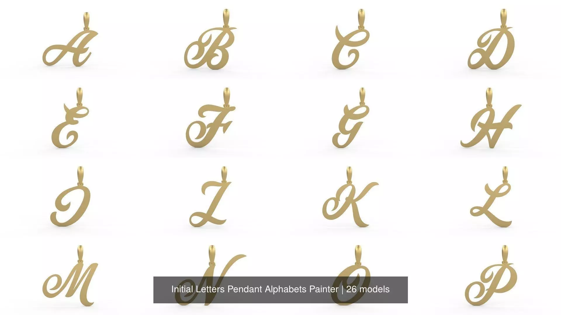 Initial Letters Pendant Alphabets Painter 3D Model Collection_0