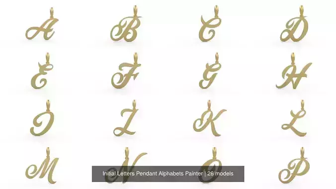 Initial Letters Pendant Alphabets Painter 3D Model Collection