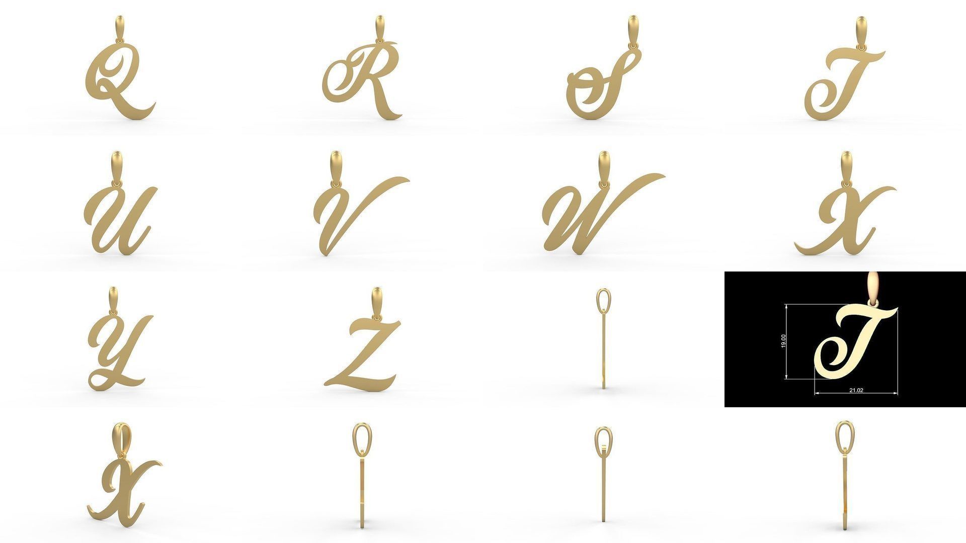 Initial Letters Pendant Alphabets Painter 3D Model Collection_1