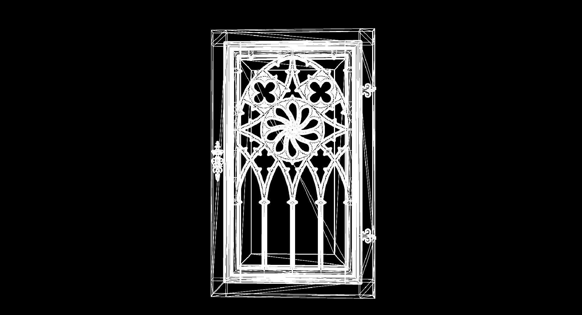 Openable victorian work desk Low-poly 3D model_33