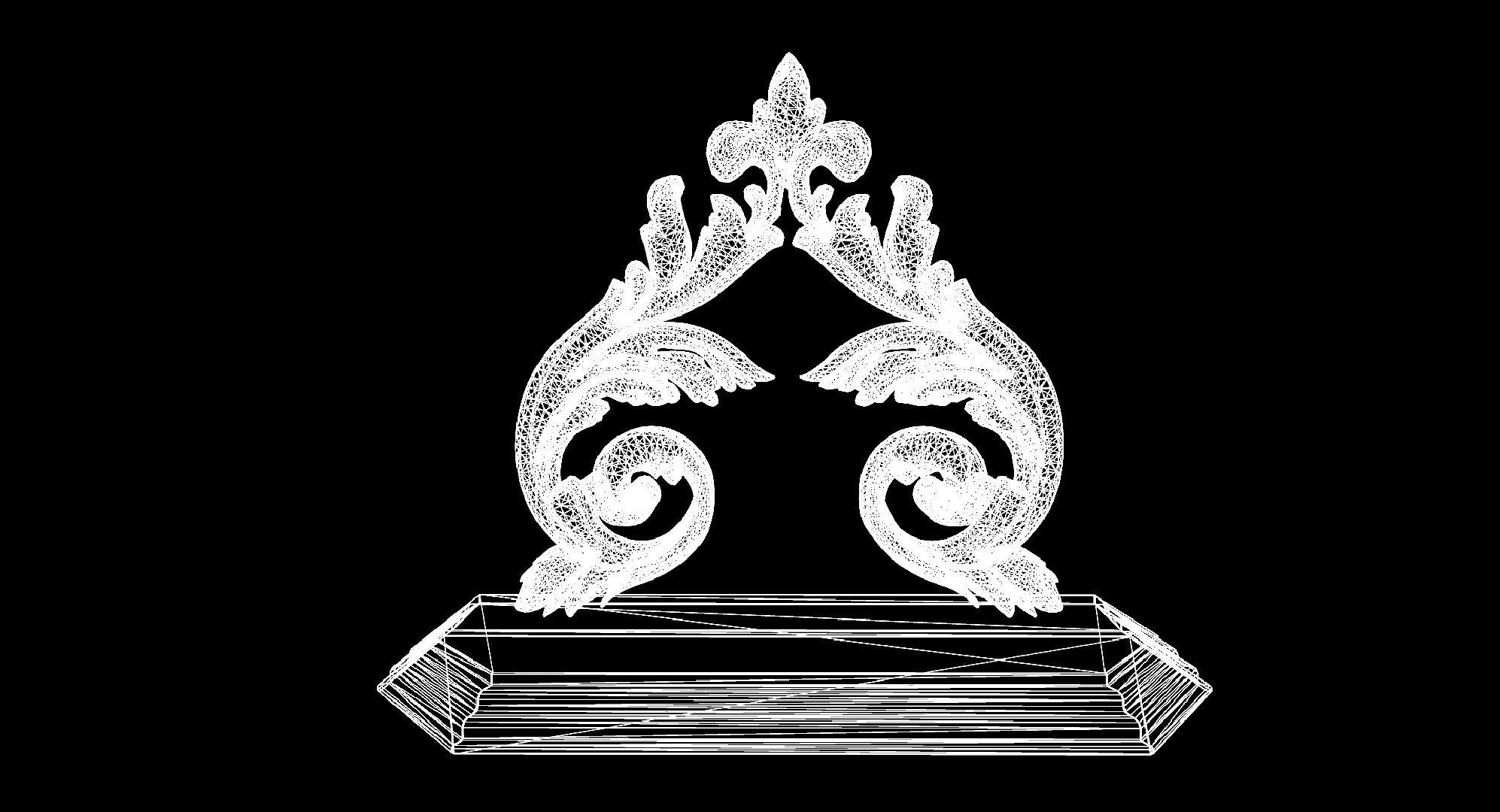 Openable victorian work desk Low-poly 3D model_46