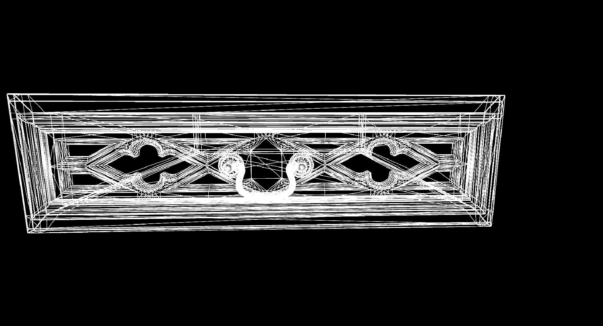 Openable victorian work desk Low-poly 3D model_29