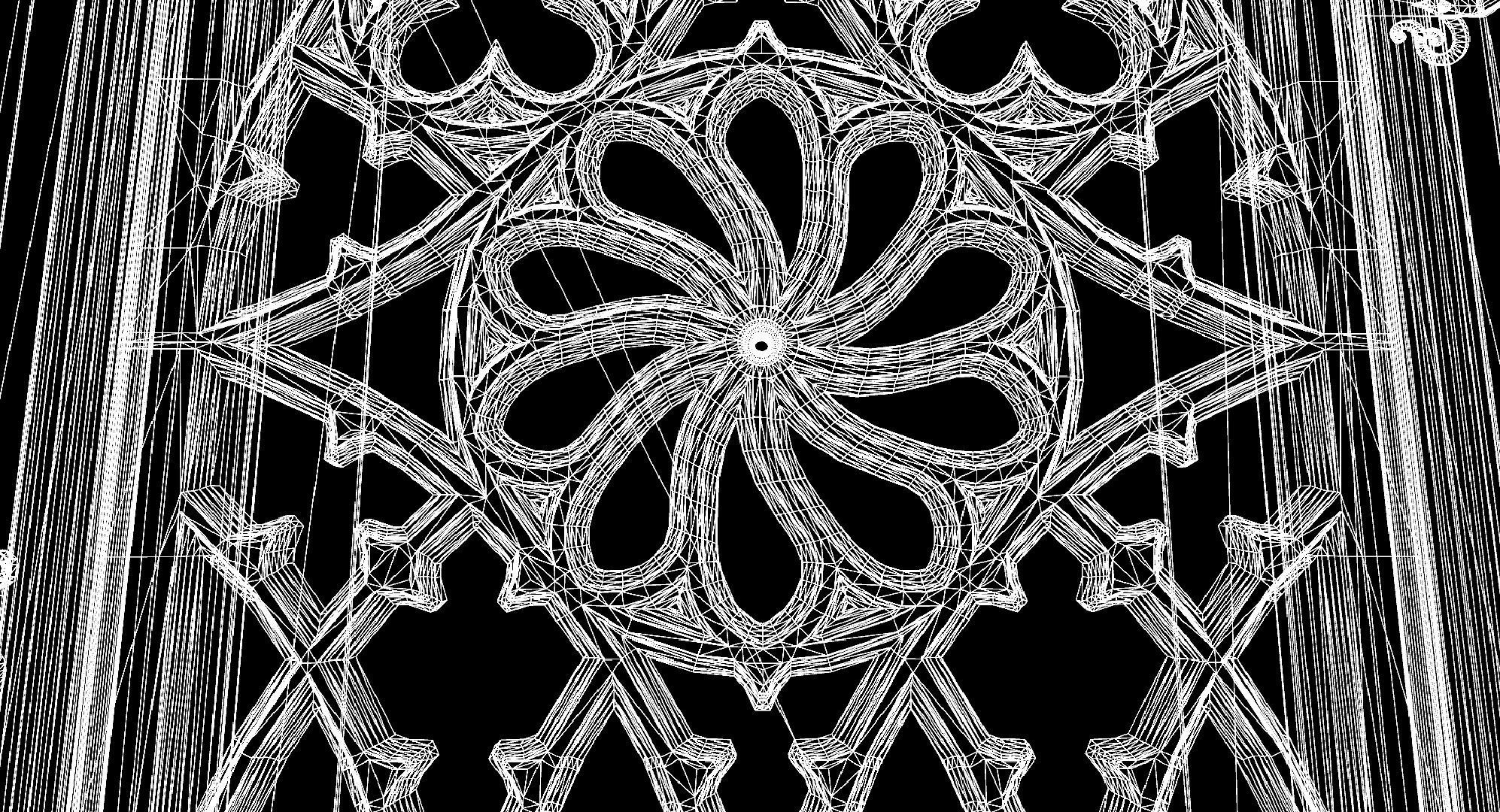 Openable victorian work desk Low-poly 3D model_34