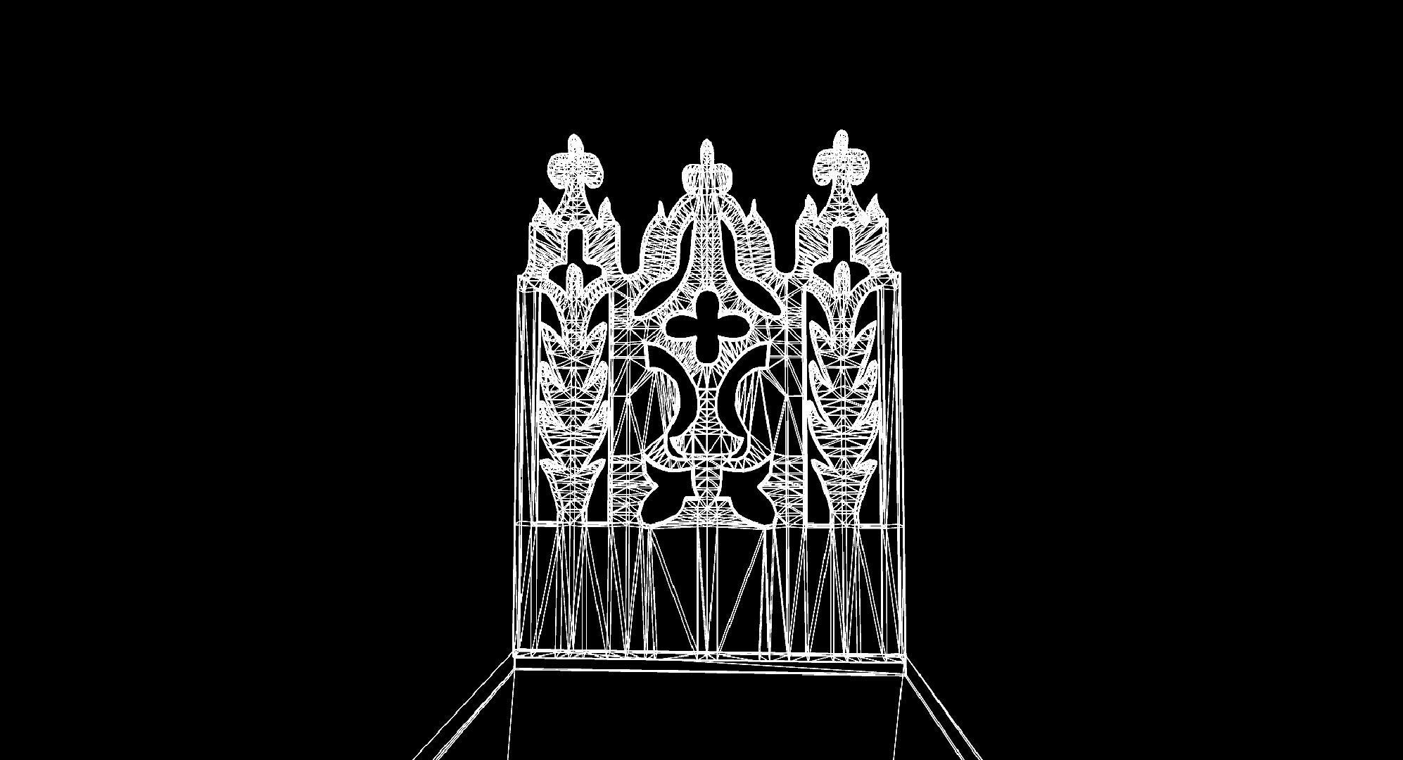 Openable victorian work desk Low-poly 3D model_38