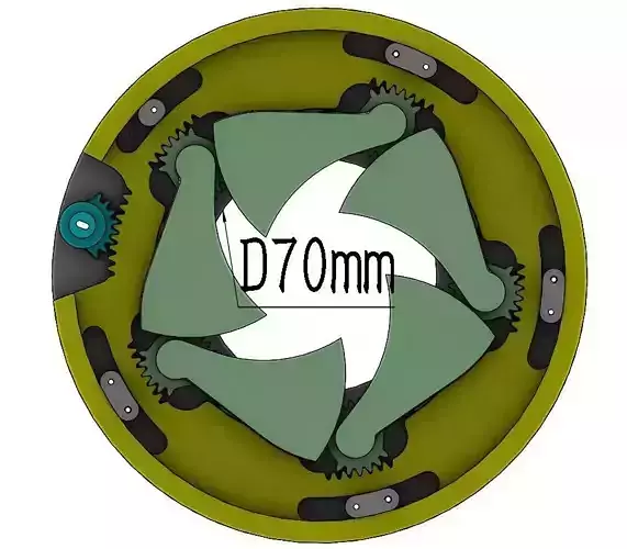 3DP5BLROD70A Mechanical Iris shutter diyidea mechanism aperture 3D print model