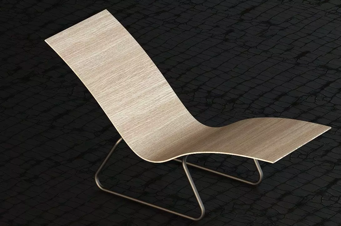 CHAIR-1002 lounge chair made of wood and metal 3D model