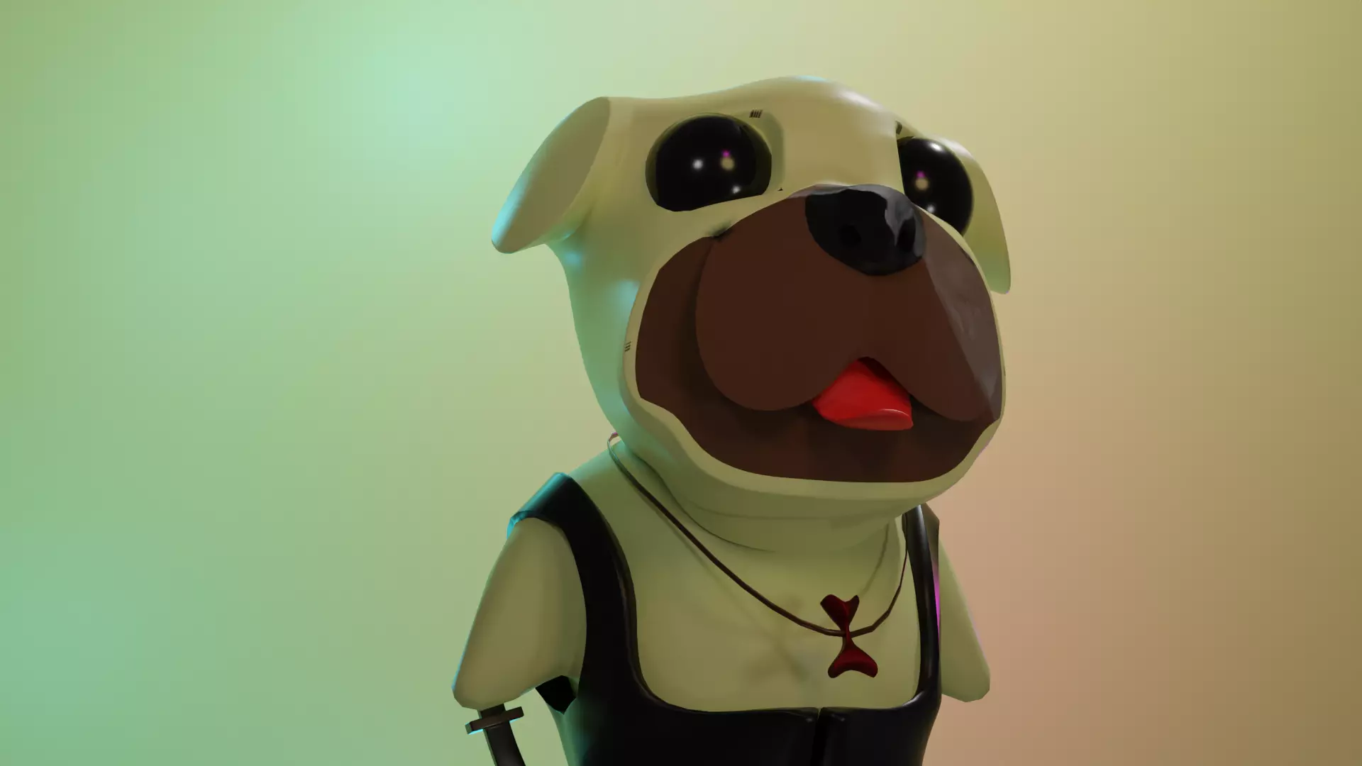 CUTE PUG Free low-poly 3D model