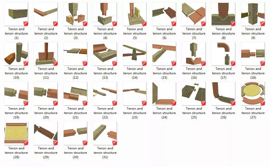 Tenon types of bricks 3D model