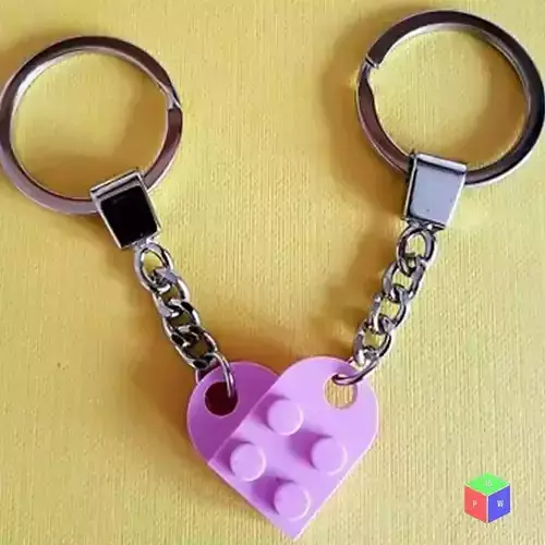 LEGO HEART KEYCHAIN PLUS NECKLACE PIECE READY TO PRINT
