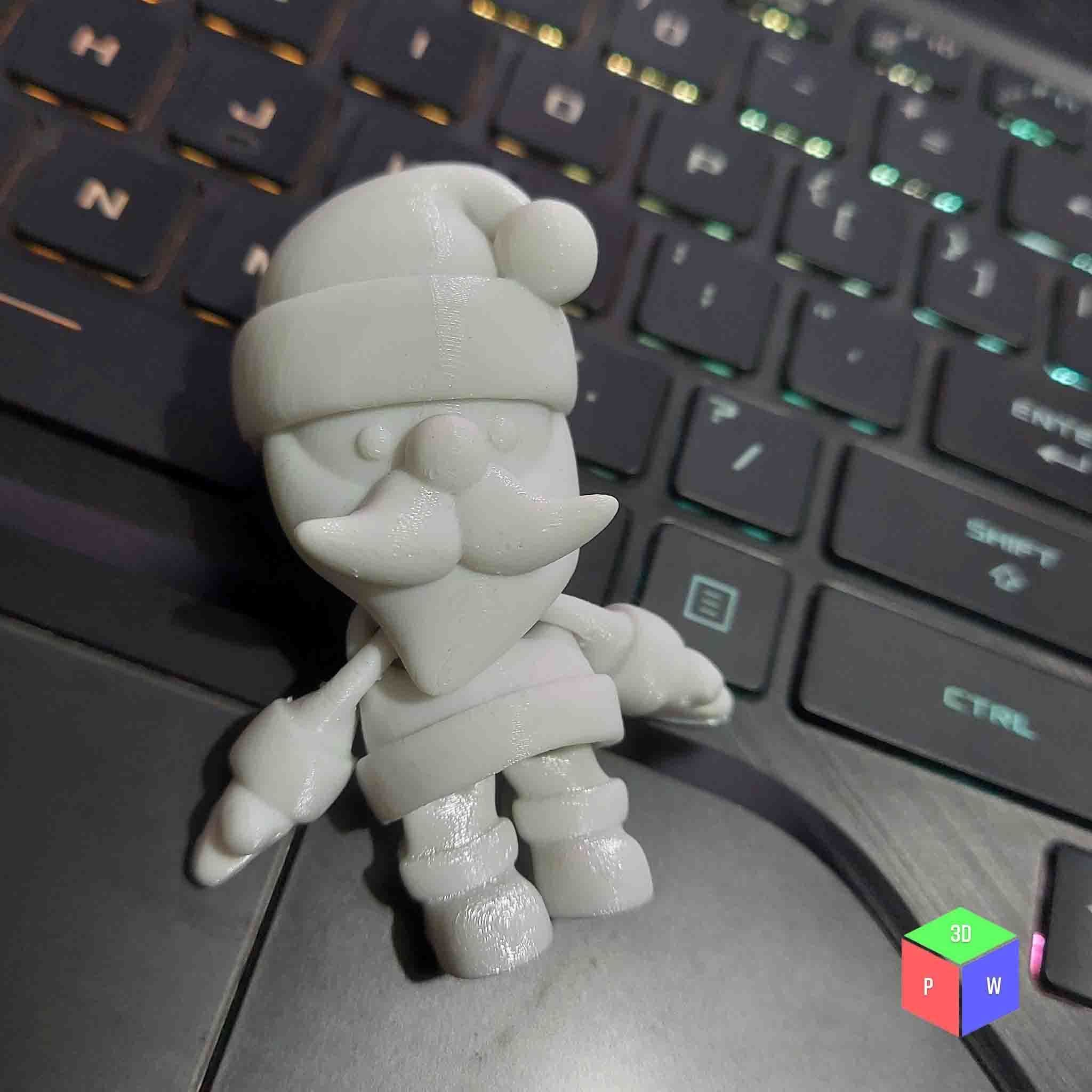 SANTA FLEXI TOY PLUS KEYRING 3D print model_9