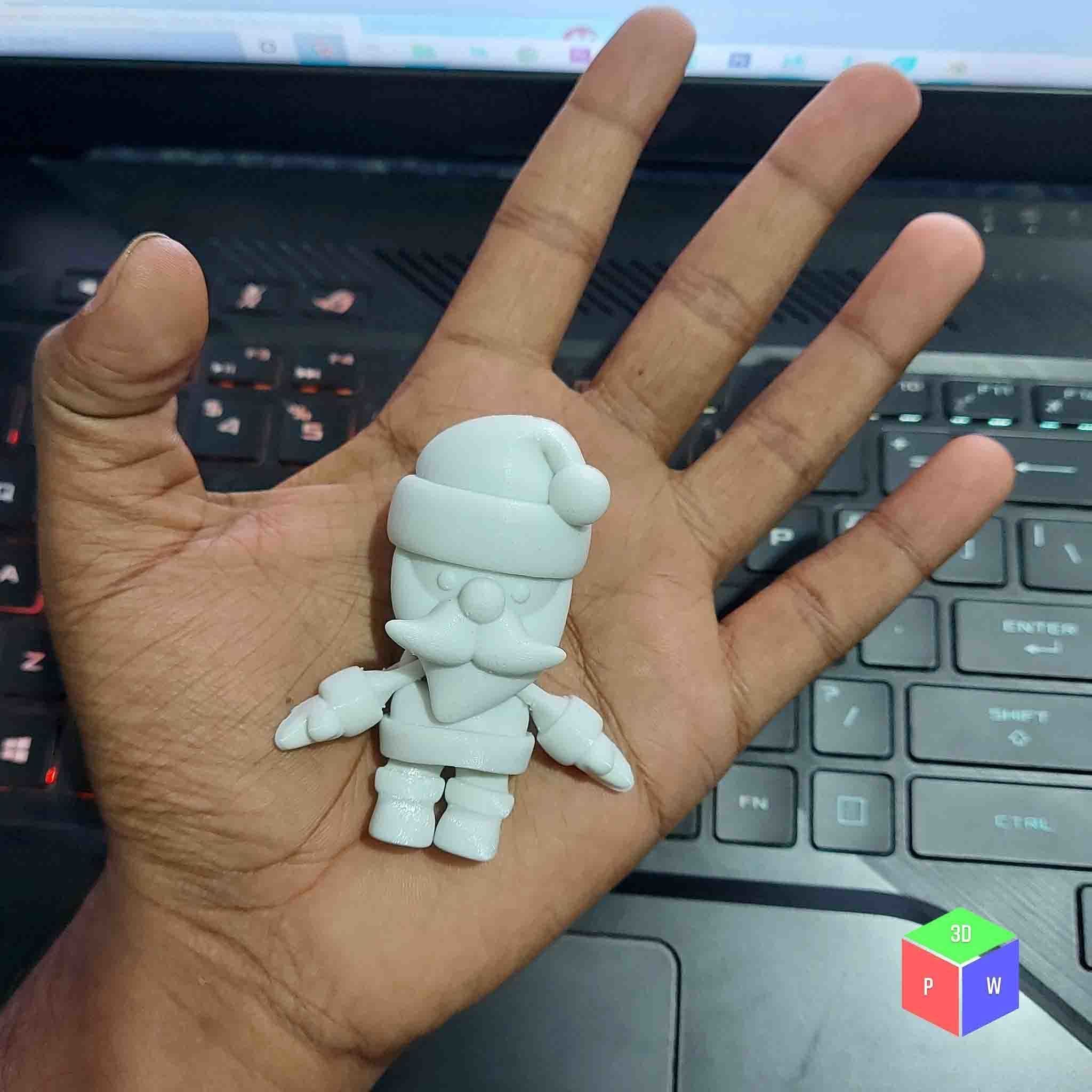 SANTA FLEXI TOY PLUS KEYRING 3D print model_3