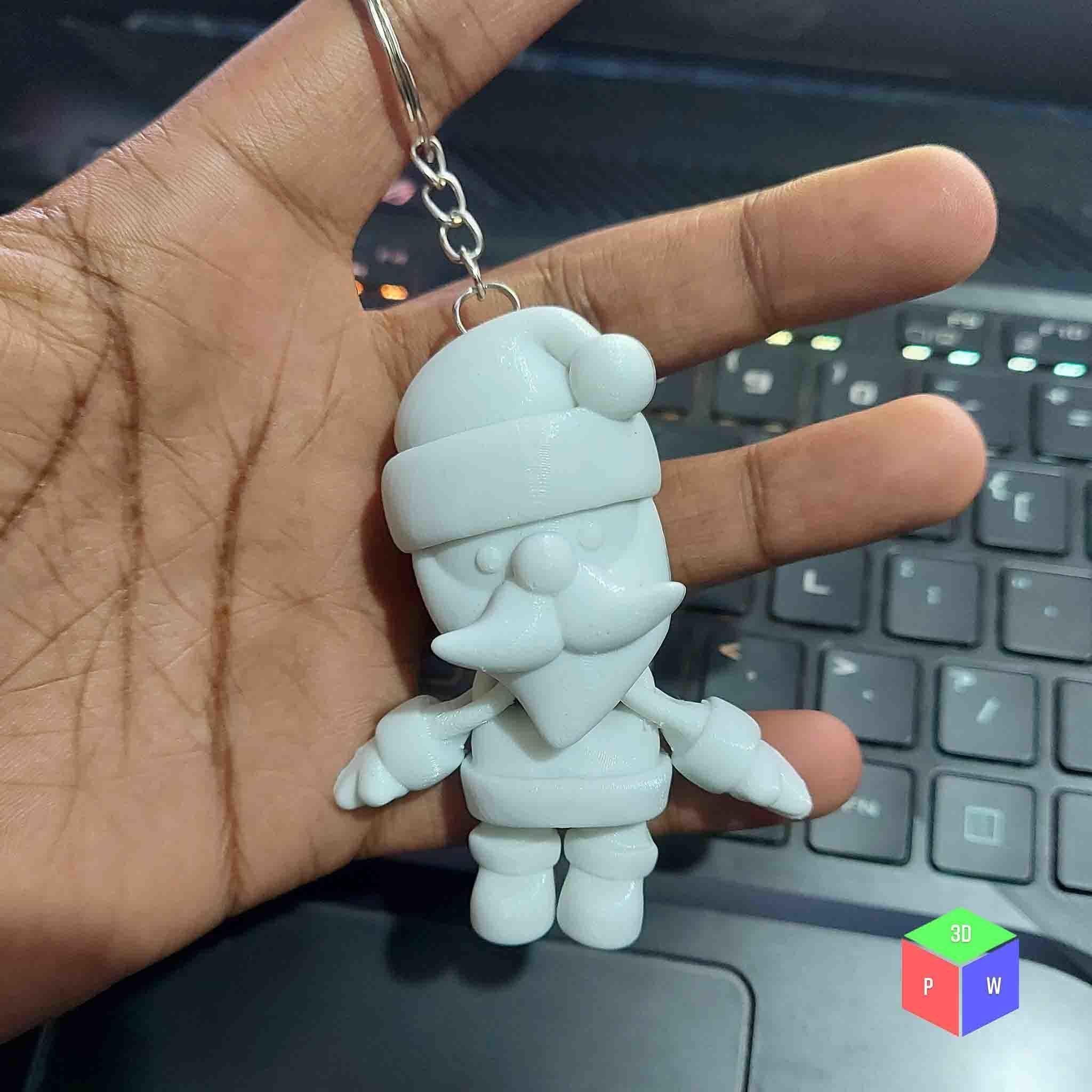 SANTA FLEXI TOY PLUS KEYRING 3D print model_1