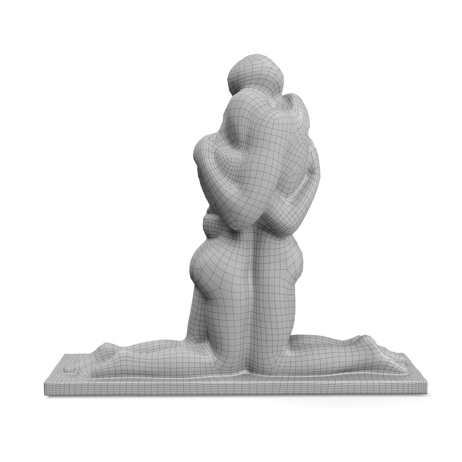 Couple statuette Rodin 3D model_4