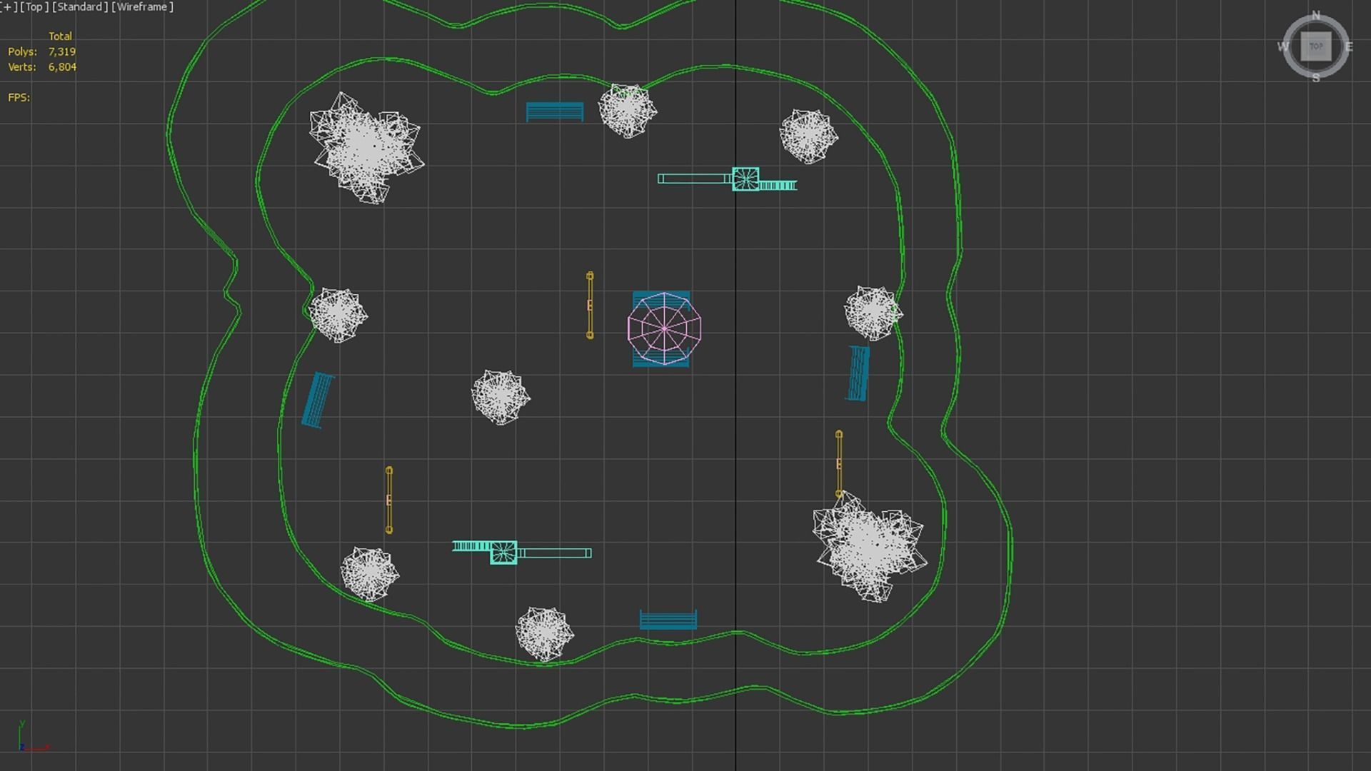 Modern amusement and attractive park Low-poly 3D model_8