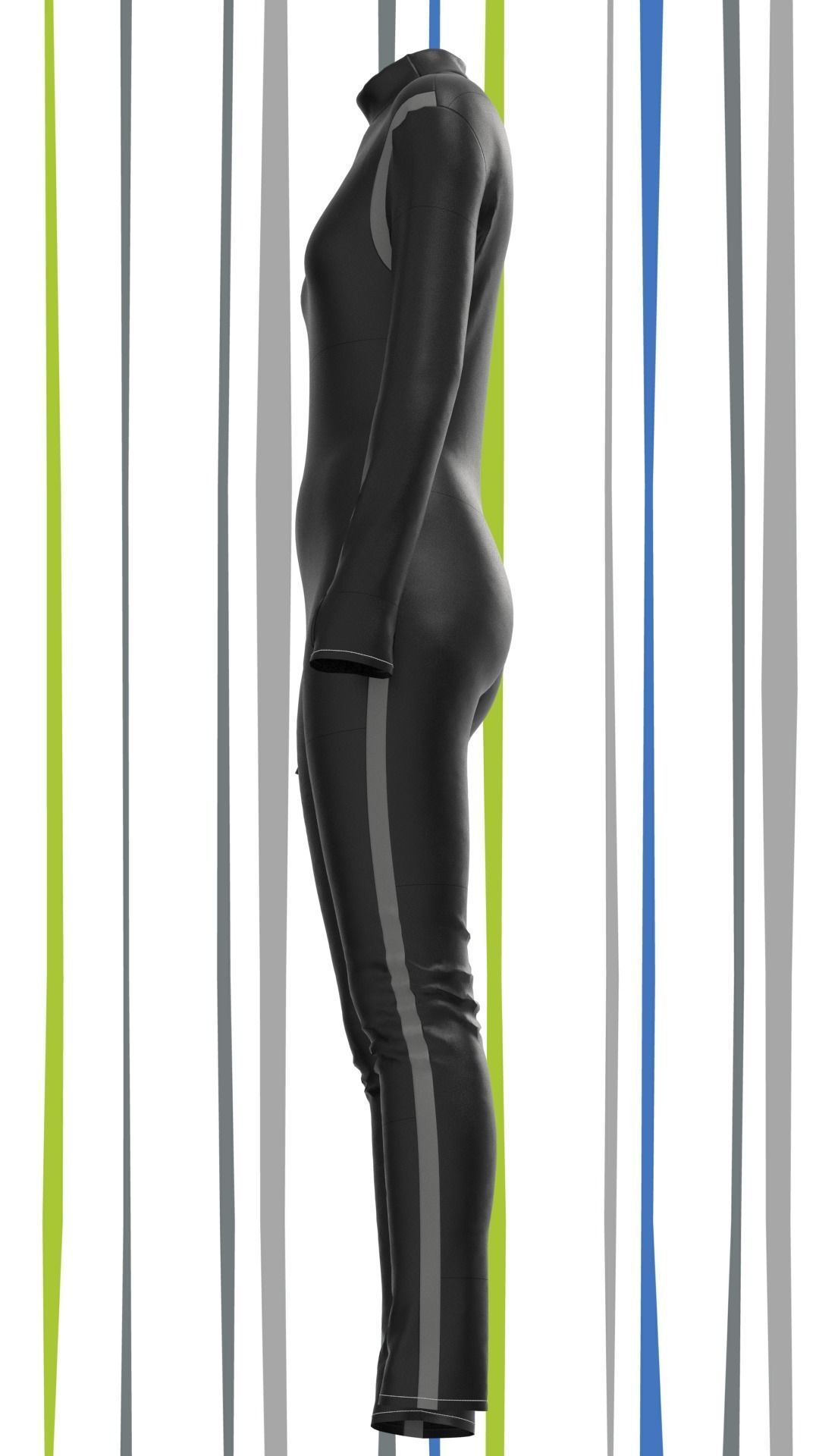 ladies bodysuit Low-poly 3D model_6