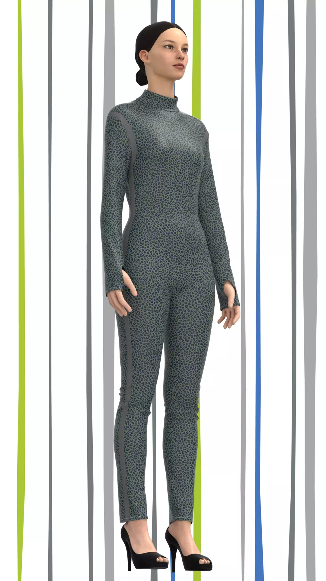 ladies bodysuit Low-poly 3D model_0