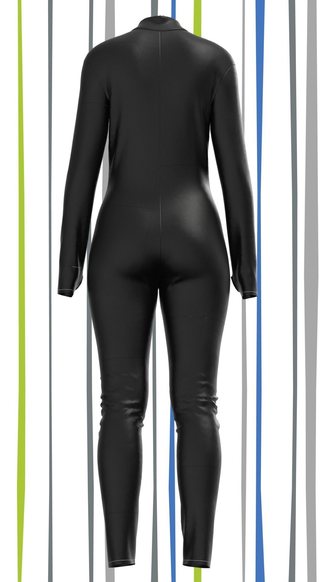 ladies bodysuit Low-poly 3D model_4