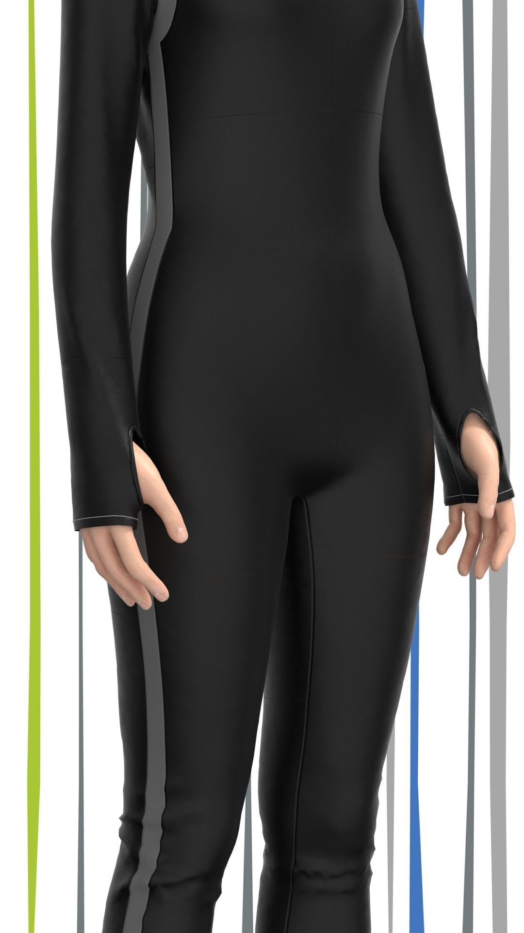ladies bodysuit Low-poly 3D model_16